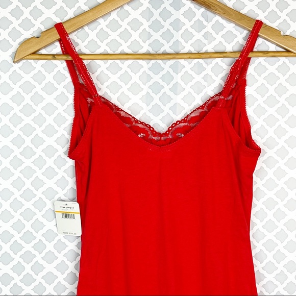NWT Free People Side of Sass Bodysuit in Lady Bird (red) - Picture 6 of 13